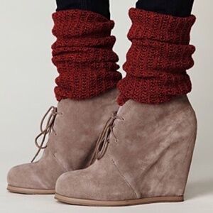 Dolce Vita Suede Wedge Lace Up Booties - Sz 8